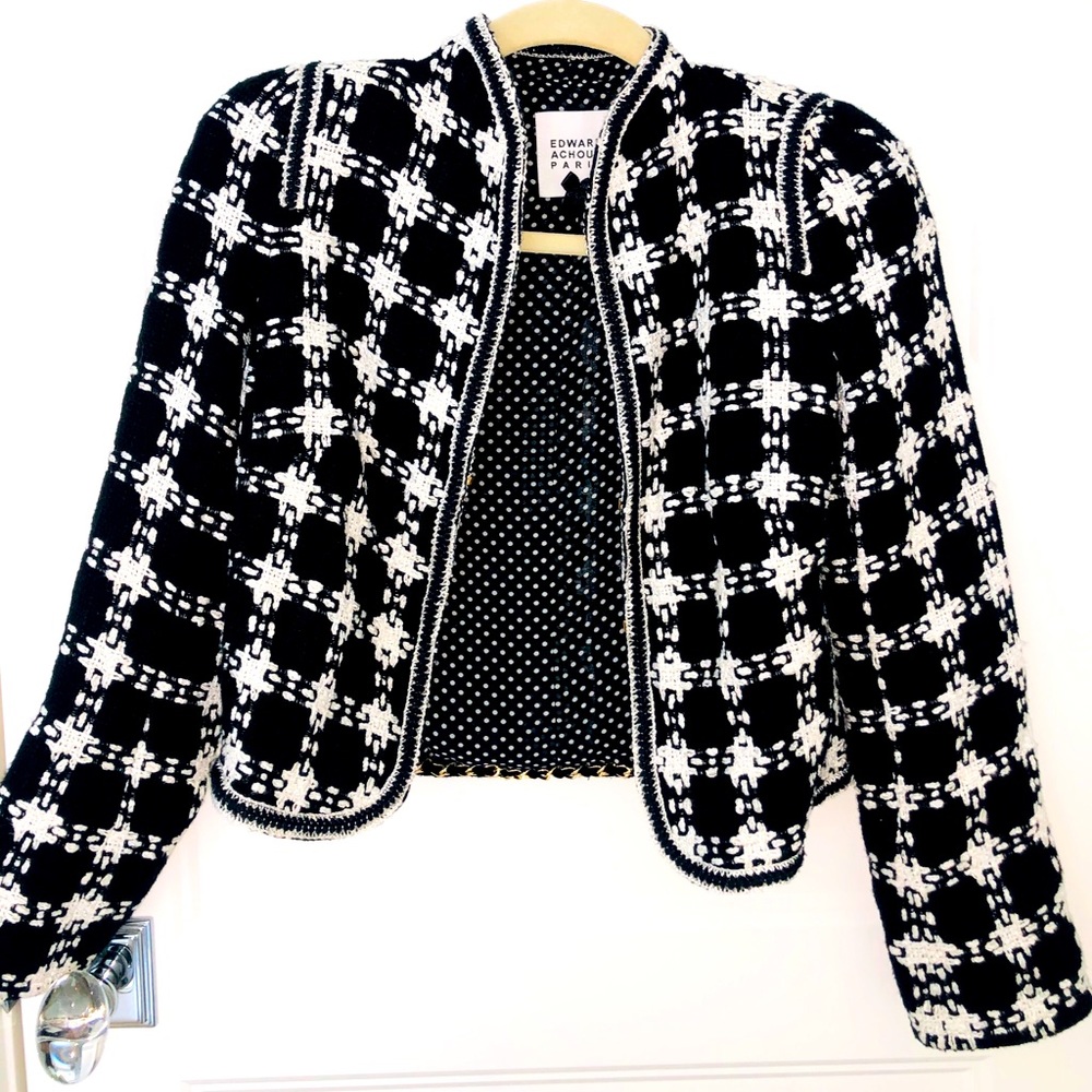 Edward Achour Paris cropped tweed jacket
